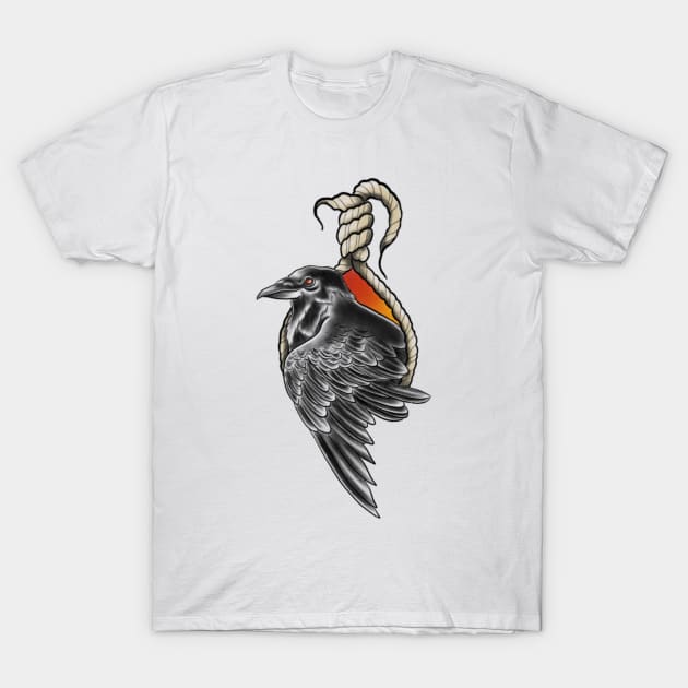 Red-eyed raven T-Shirt by OktInk